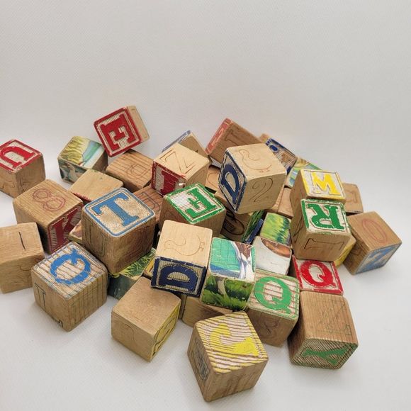 Vintage Taiwan Wooden Building Blocks 40 pc - Picture 12 of 12